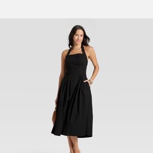 Elegant Black Halter Dress